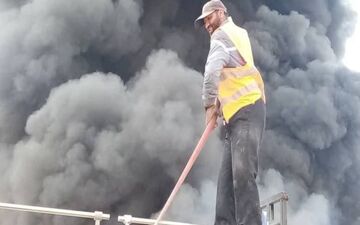 ۶ مصدوم بر اثر حادثه آتش سوزی در اداره ترابری نفت و گاز مسجدسلیمان