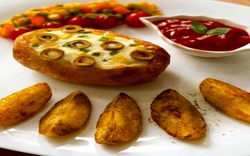 برای ناهار یکی از ساده‌ترین و خوشمزه‌ترین غذا هارو فقط با سیب زمینی درست کن | طرز تهیه سیب زمینی شکم پر