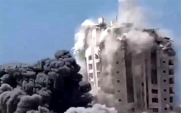  اولین واکنش حماس به اقدام صهیونیست‌ها در هدف قرار دادن برج غزه 