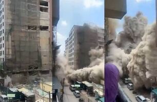 ویدیو | لحظات دلهره‌آور از ریزش آوار ساختمان ۱۸ طبقه / فاجعه وحشتناک 