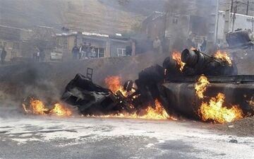  واژگونی تانکر سوخت در جاده بندرعباس میناب دوکشته برجای گذاشت