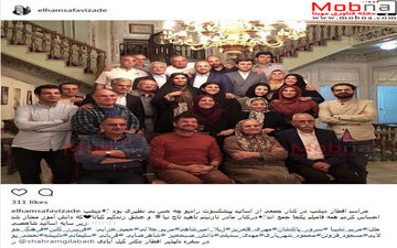 عکس دسته جمعی هنرمندان سرشناس رادیو در یک ضیافت (عکس)
