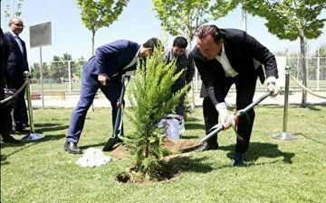درختکاری مارک ویلموتس در بازدید از مرکز ملی فوتبال