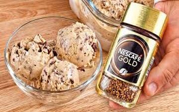 طرز تهیه  بستنی نسکافه ای خانگی !