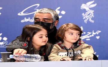 پژمان جمشیدی و میترا حجار در نشست خبری فیلم سینمایی «بی مادر»