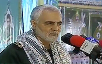 پاسخ قاطع سردار سلیمانی به رئیس جمهور آمریکا+فیلم