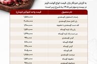 جدول قیمت گوشت قرمز امروز ۲۳ تیر ۱۴۰۵؛ آخرین نرخ گوسفندی و گوساله