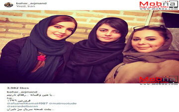سلفی بهار ارجمند به همراه دوستانش در پشت صحنه یک سریال (عکس)