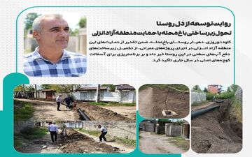 پیشرفت پروژه‌های زیرساختی در باغ‌محله با همکاری منطقه آزاد انزلی