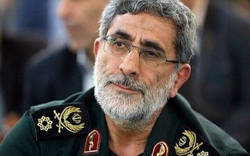 ویدئویی از حضور سردار قاآنی در مراسم تشییع پیکر سردار نیلفروشان در تهران