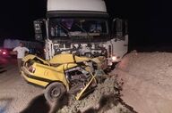 تصادف مرگبار تاکسی و تریلی در محور دامغان ـ جندق با 2 کشته 