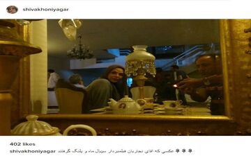 شیوا خنیاگر در پشت صحنه سریال ماه و پلنگ (عکس)