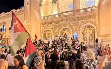 تجمع فعالان تونسی در حمایت از غزه
