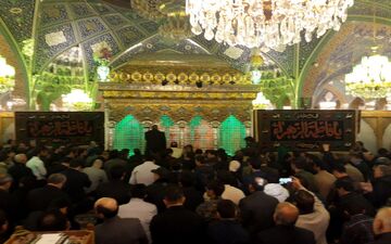 آیین سوگواری شهادت حضرت زهرا (س) در حرم حضرت رقیه (س) برگزار شد
