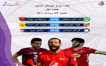 جدال دیدنی پرسپولیس و ذوب آهن در هفته اول / تی‌تی‌ها به مصاف ژنرال می روند 