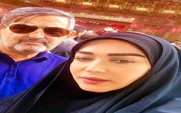 سلفی خانم مجری و پدرش در کربلا/عکس