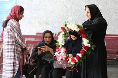 مراسم استقبال از احمد سجادی نفر سوم مسابقات آسیا در فرودگاه كرمانشاه